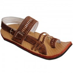 Brown Thumb Loop Ankle Strap Sandal
